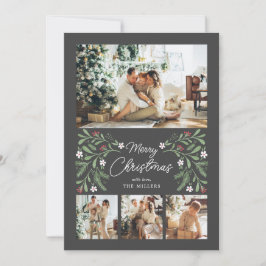 Tarjeta de foto para Feliz Navidad Botánica 4