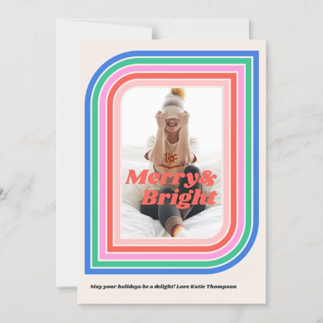 Tarjeta de foto para festividades Magnéticas Merry (Anverso)