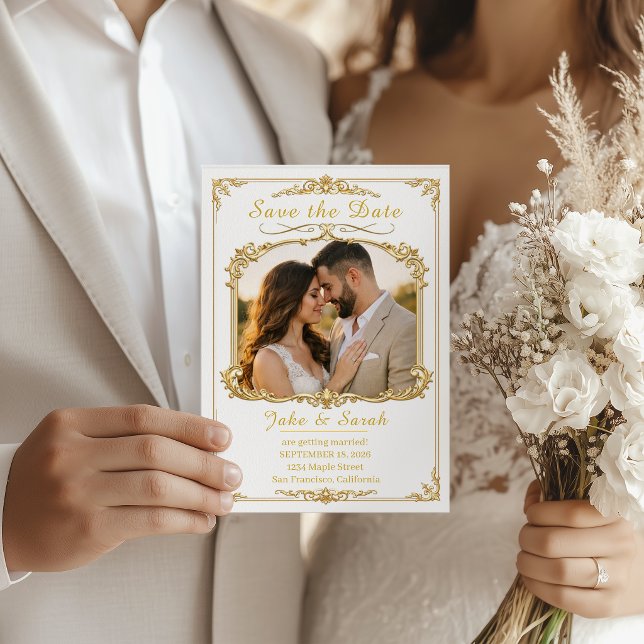 Tarjeta de Foto para Guardar la Fecha de Boda con  (Subido por el creador)