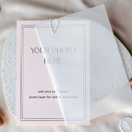Tarjeta de Foto para Invitaciones de Vellum o Acrí