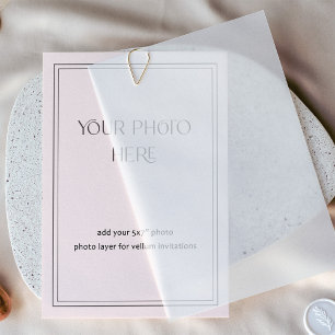 Tarjeta de Foto para Invitaciones de Vellum o Acrí
