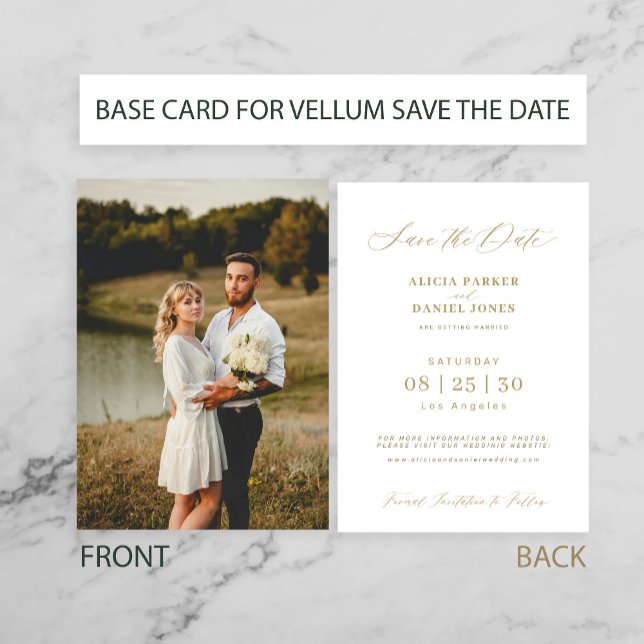 Tarjeta de foto para la boda de oro de vellum salv (Subido por el creador)