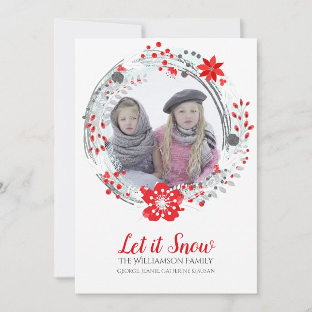 Tarjeta de foto para Navidades festivos (Anverso)