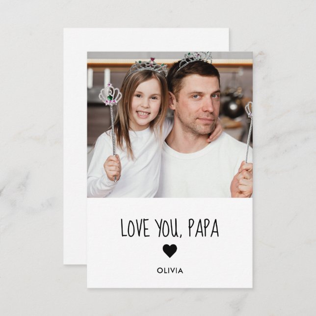 Tarjeta de Foto para Papá Te Quiero (Anverso / Reverso)