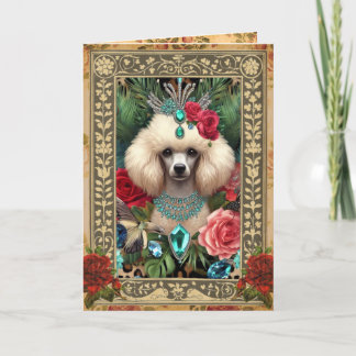 Tarjeta de Foto Personalizable - Caniche Blanco