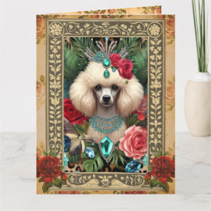 Tarjeta de Foto Personalizable - Caniche Blanco