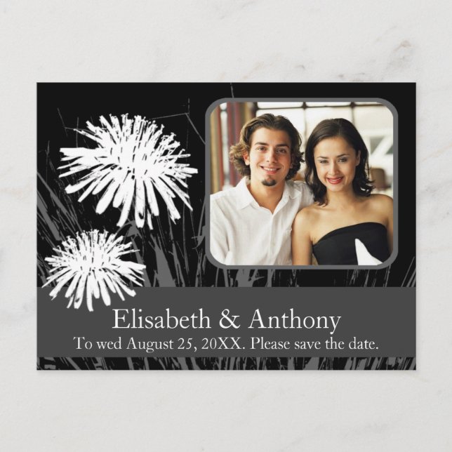 Tarjeta de Foto Personalizada Boda Guardar Fecha N (Anverso)