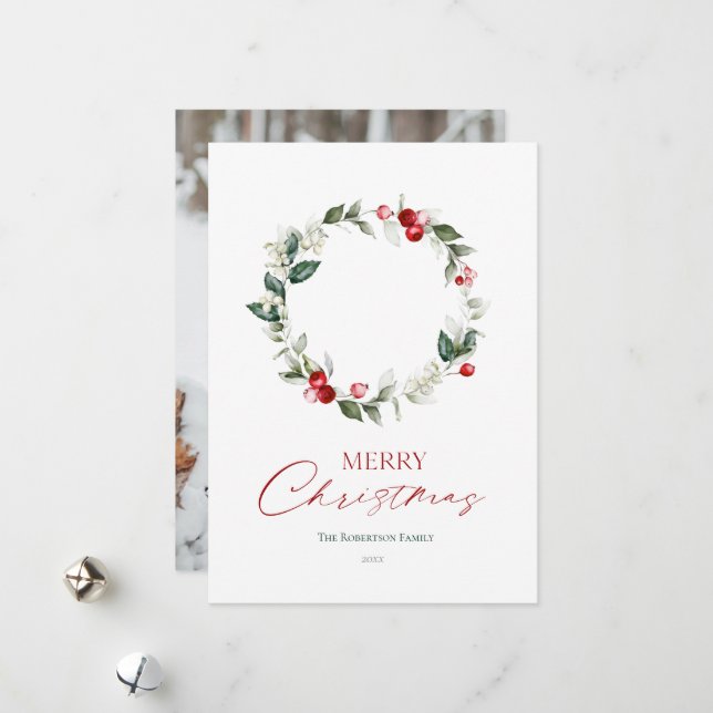 Tarjeta de Foto Personalizada Corona de Invierno (Anverso/Reverso In Situ)