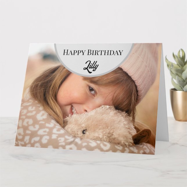 Tarjeta de foto personalizada de cumpleaños Happy (Planta pequeña)
