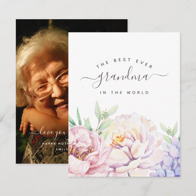 Tarjeta de Foto Personalizada de la Mejor Mamá con (Anverso / Reverso)