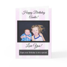 Tarjeta de foto personalizada de la tía del cumple