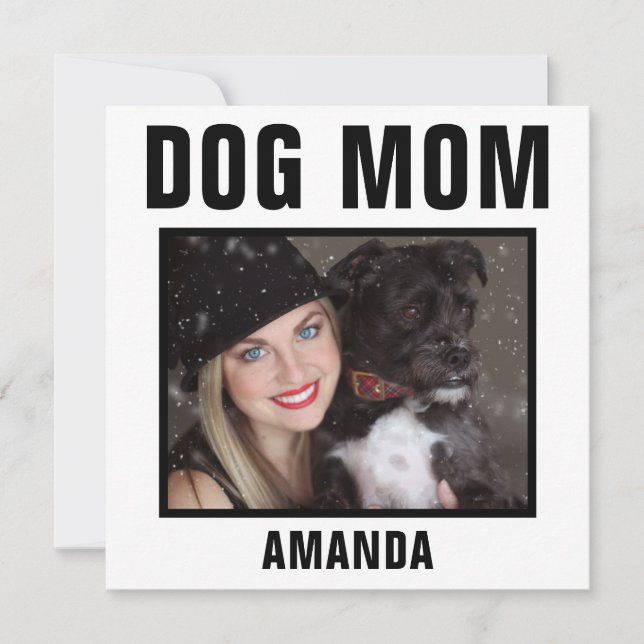 Tarjeta de Foto Personalizada de Mamá de Perro (Anverso)