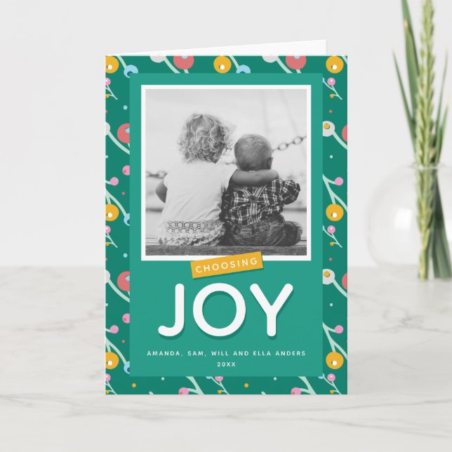 Tarjeta de Foto Personalizada de Navidad Choosing  (Anverso)