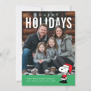 Tarjeta de Foto Personalizada de Navidad de Snoopy