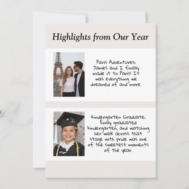 Tarjeta de Foto Personalizada de Revisión de Año N (Anverso)