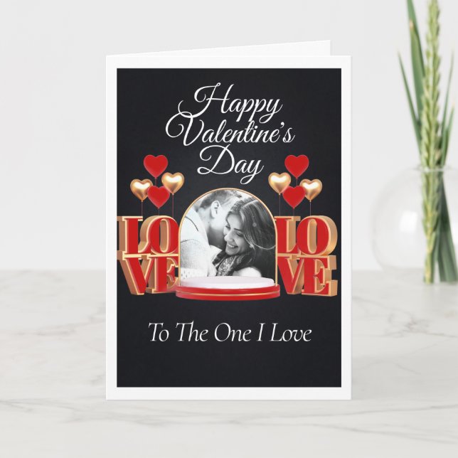 Tarjeta de foto personalizada de San Valentín en n (Anverso)