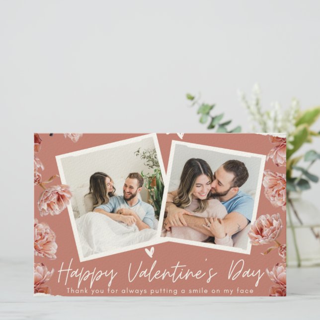 Tarjeta de Foto Personalizada de San Valentín | Ro (Anverso de pie)