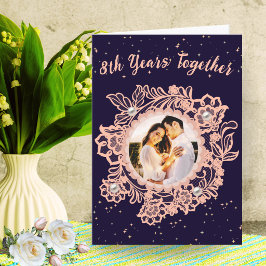 Tarjeta de foto personalizada para el 8º aniversar