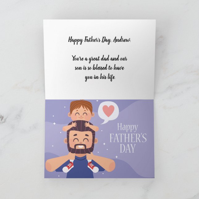 Tarjeta de Foto Personalizada para el Primer Día d (Interior)