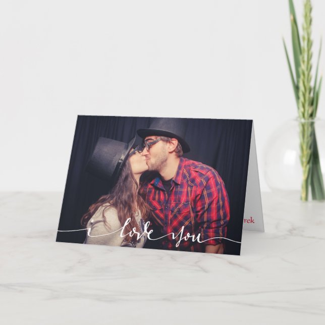 Tarjeta de Foto Personalizada "Te Amo" (Anverso)