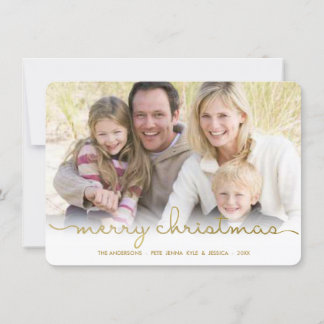 Tarjeta de foto plana con guión de mano de merry n