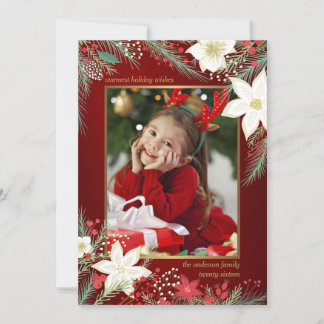 Tarjeta de foto plana para la navidad y la miel