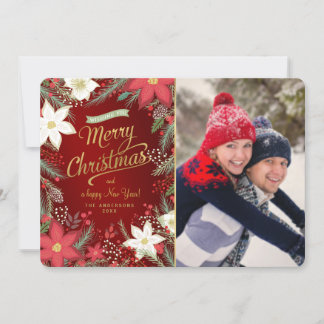 Tarjeta de foto plana para la navidad y la miel