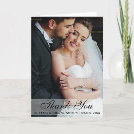 Tarjeta de Foto Plegable de Agradecimiento de Boda