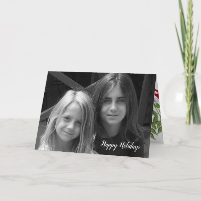 Tarjeta de foto plegable de vacaciones con muérdag (Anverso)