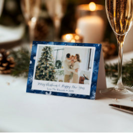 Tarjeta de Foto Plegada de Navidad Copo de Nieve A
