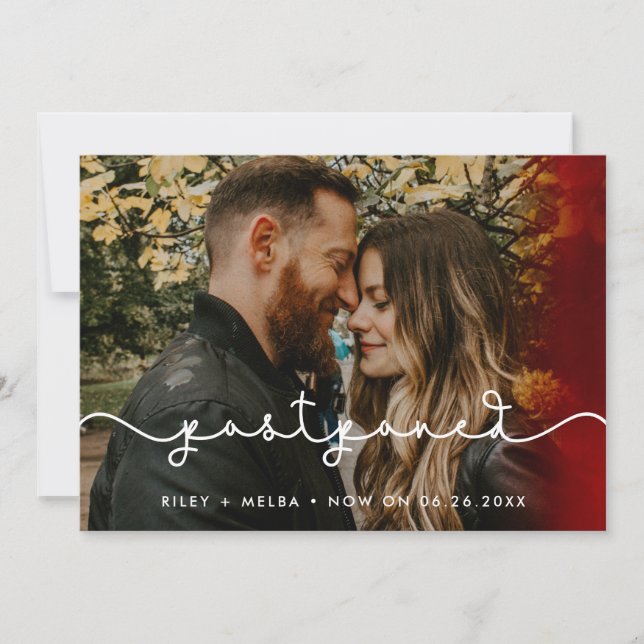 Tarjeta de foto pospuesta con fuente de corazón co (Anverso)