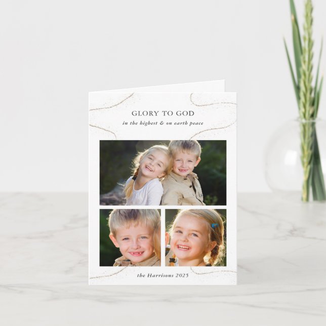 Tarjeta de foto religiosa de Navidad personalizada (Anverso)