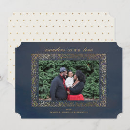 Tarjeta de foto religiosa para Navidad de oro