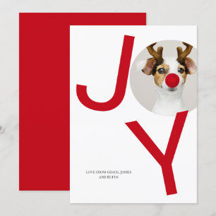 Tarjeta de foto roja de Feliz Navidad