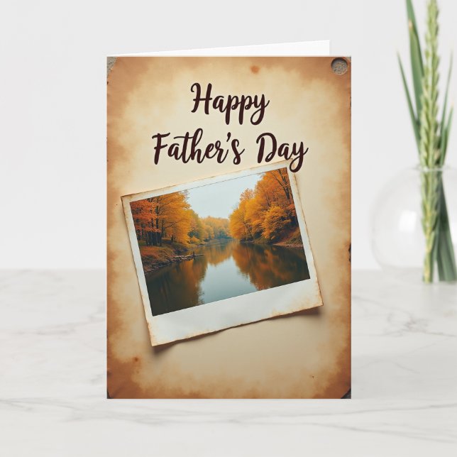 Tarjeta de Foto Rústica del Día del Padre (Anverso)