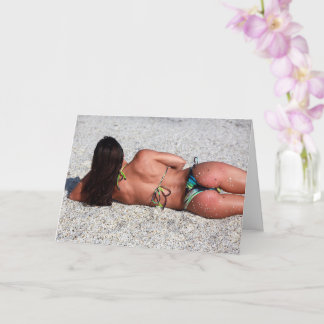 Tarjeta de foto sexy para bikini en chica