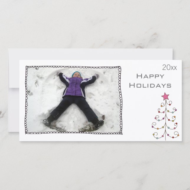 tarjeta de foto simple en blanco y negro (Anverso)