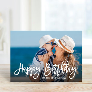 Tarjeta de foto superpuesta con texto de cumpleaño
