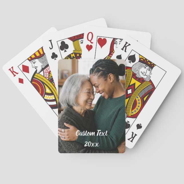 Tarjeta de foto vertical - Cartas de póquer con te (Reverso)