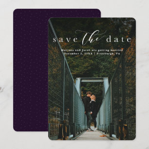 Tarjeta de foto vertical con elegante letra para g