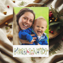 Tarjeta de foto vertical de Navidad