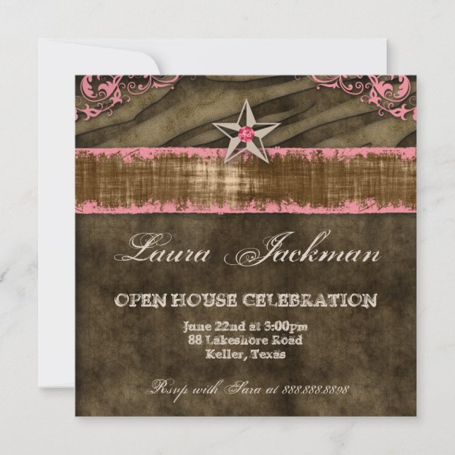 Tarjeta de foto Western Star Coral Grad Cebra Sued (Anverso)