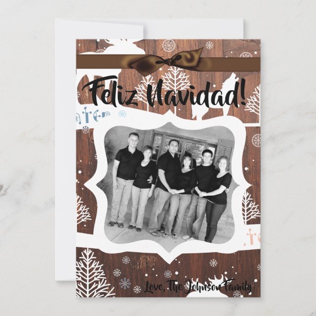 Tarjeta de FOTO XMAS de 5 x 7 Navidades Deer Wood  (Anverso)