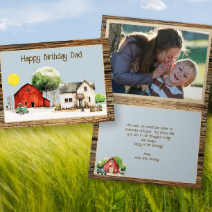 Tarjeta de foto y mensaje plegada de cumpleaños fe