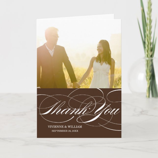 TARJETA DE FOTOGRAFÍA DE AGRADECIMIENTO DE BODAS | (Anverso)