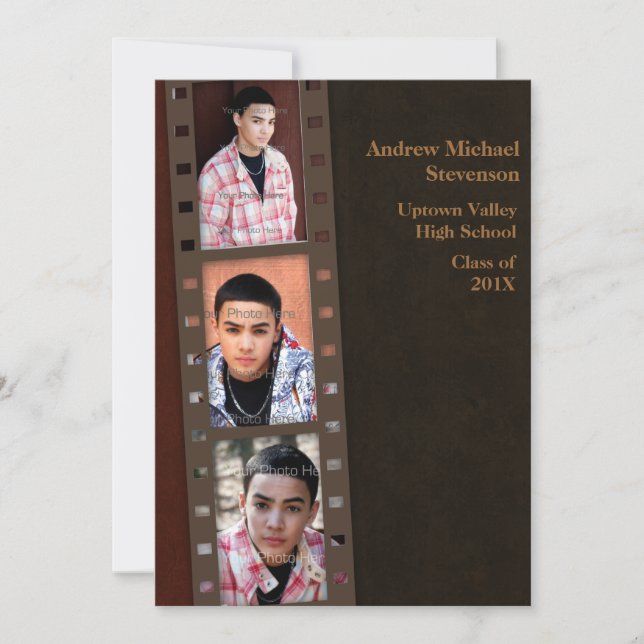 Tarjeta de fotografía de color marrón y marrón (Anverso)