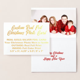 TARJETA DE FOTOGRAFÍA DE NAVIDAD DE RELIEVE METALI