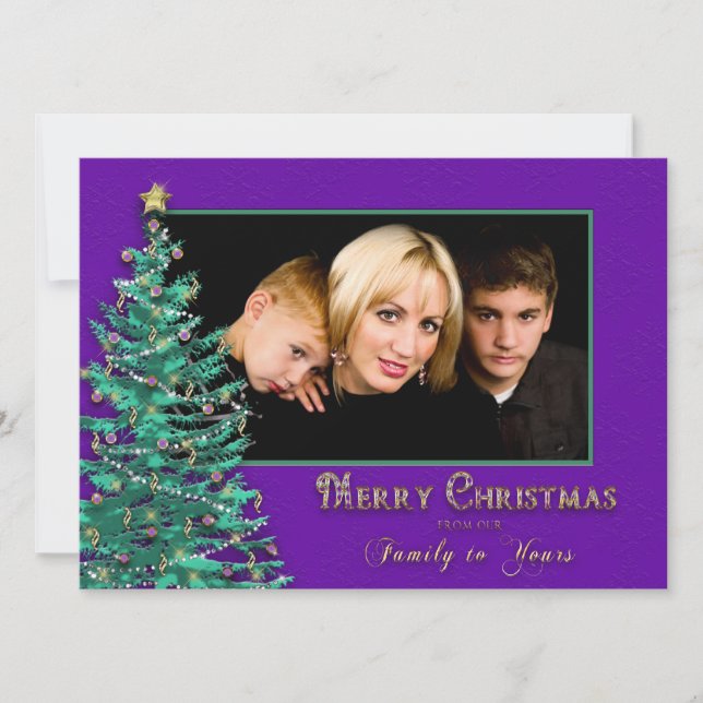 Tarjeta de fotografía de Navidad - Grande - Árbol  (Anverso)
