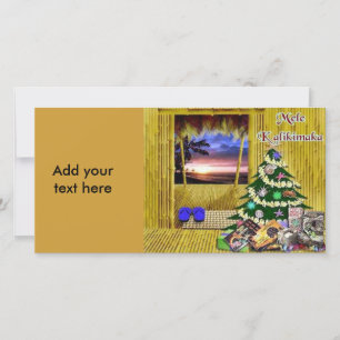 Tarjeta de fotografía de navidad hawaiana