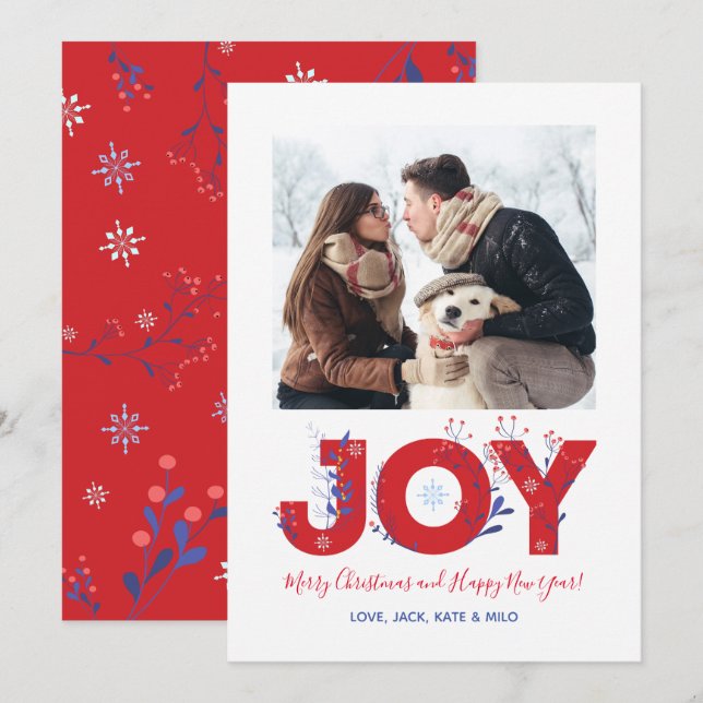 Tarjeta de fotografía moderna de navidad de la ale (Anverso / Reverso)